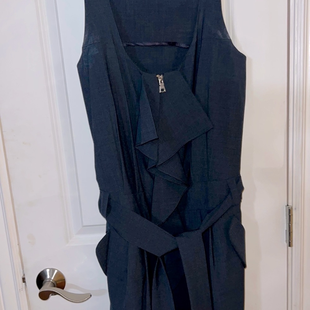 Cynthia Steffe Denim colored sleeveless front-ruffled dress size 8